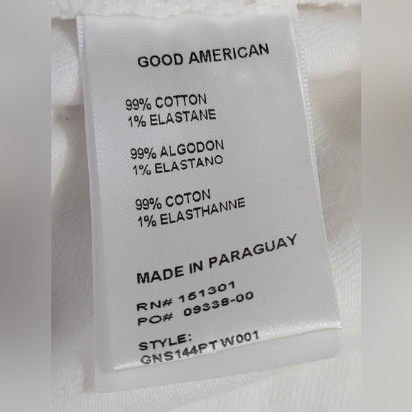 Good American Good 90’s Denim Short White Midrise Distressed Size 18 - Picture 5 of 15